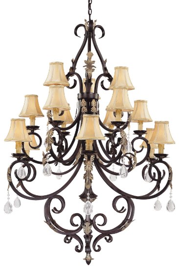 Picture of 40w SW 15 Light Chandelier Castlewood Walnutt W/ Silver Highlights