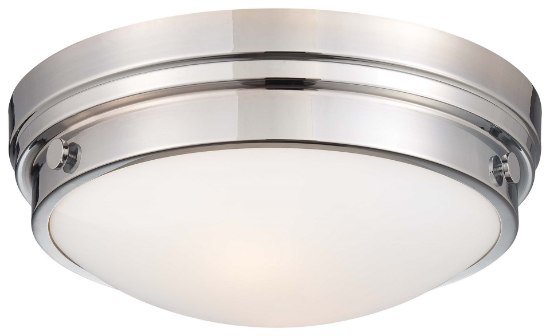 Picture of 60w SW 2 Light Flush Mount Chrome Clear Glass W/White Paint Inside