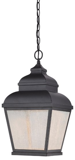 Picture of 11w SW Mossoro™ Led Chain Hung Lantern In Black Finish Clear Seeded Glass