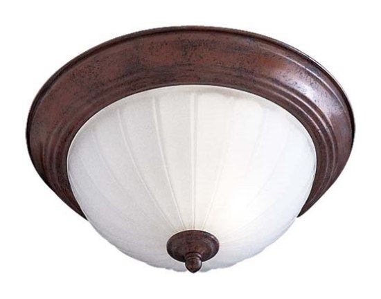 Picture of 13w SW 2 Light Flush Mount Antique Bronze Frosted Melon