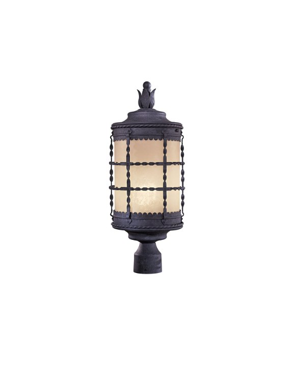 Foto para 13w SW 1 Light Outdoor Post Spanish Iron Double French Scavo