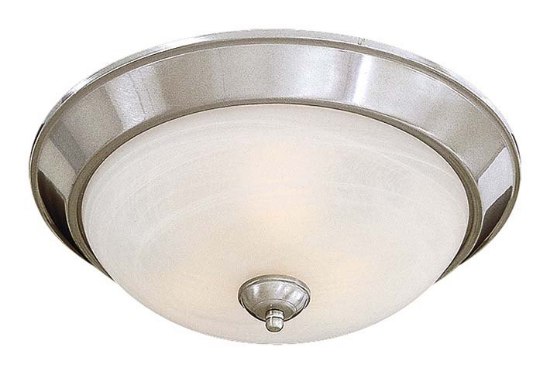 Picture of 60w SW 3 Light Flush Mount Brushed Nickel Etched Marble