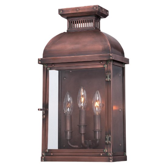 Picture of 60w SW 3 Light Pocket Lantern Manhattan Copper Clear