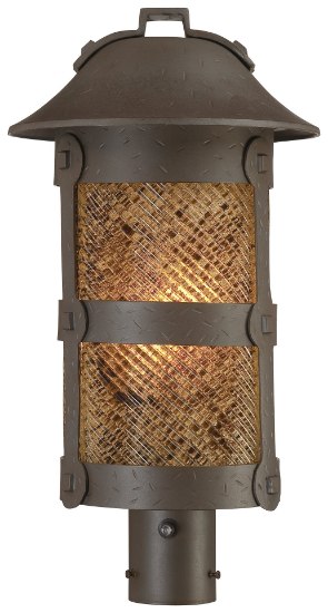 Foto para 26w SW 1 Lt Outdoor Post Mount Forged Bronze Spanish Fire