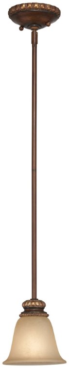Picture of 100w SW 1 Light Mini Pendant Belcaro Walnut Aged Champagne