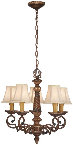 Picture of 60w SW 5 Light Chandelier Belcaro Walnut