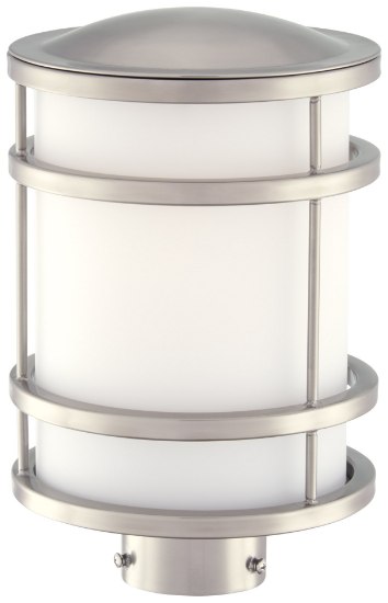 Foto para 26w SW 1 Lt Outdoor Post Mount Brushed Stainless Steel Etched Opal