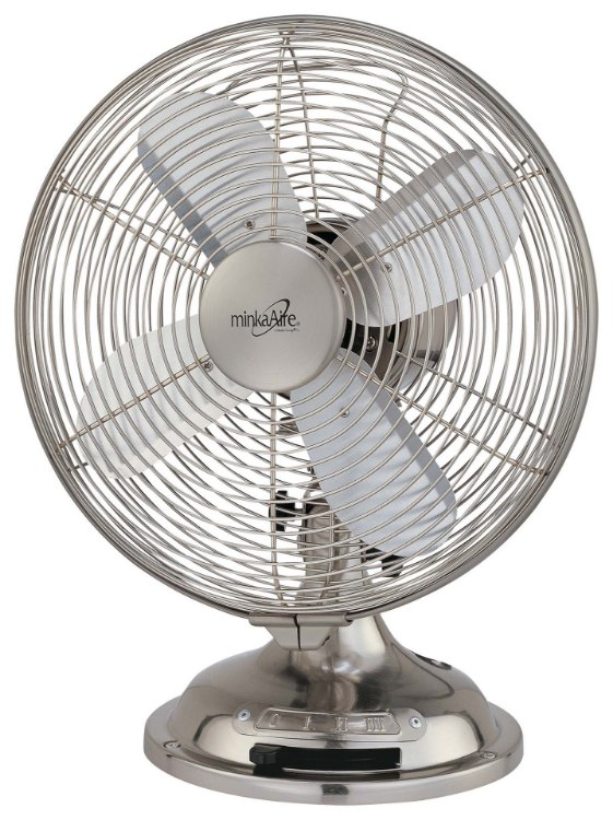 Picture of 23.5w SW Retro Style Table Top Fan-Bn Brushed Nickel