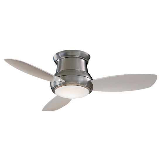 Picture of 155w SW Flush Mount Ceiling Fan Brushed Nickel White Opal