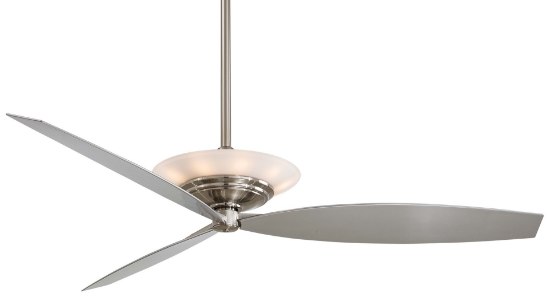 Picture of 42.88w SW 60In Moda Ceiling Fan 2014 Brushed Nickel Etched White Glass