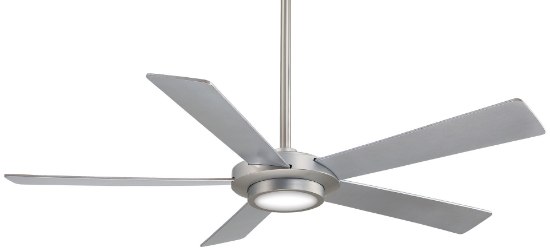 Picture of 50w WW 52In Sabot Ceiling Fan 2015 Brushed Nickel Frosted/White