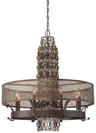 Picture of 60w SW Eight Light Chandelier French Bronze