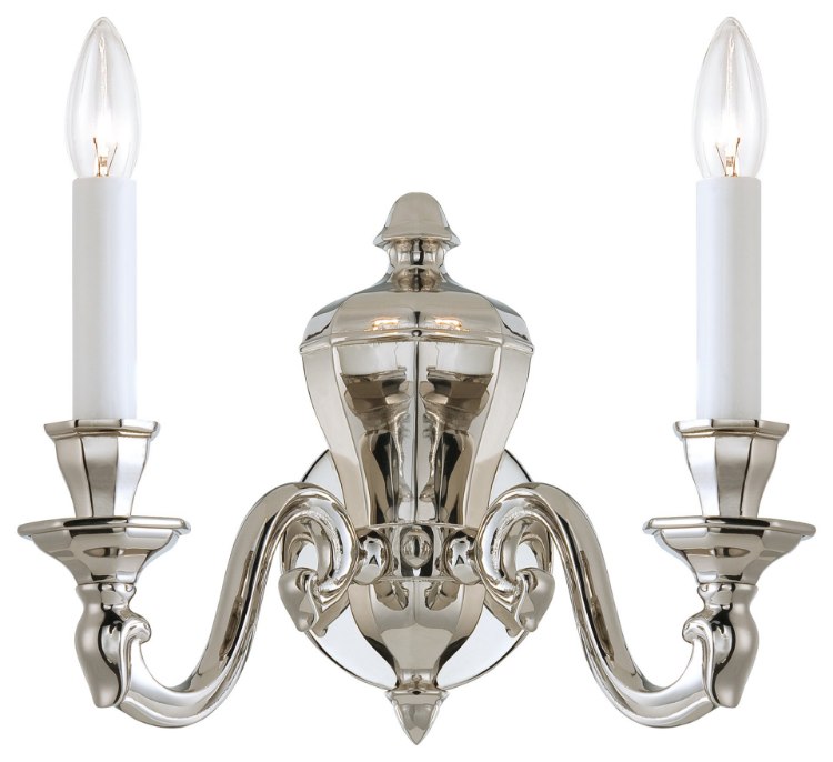 Picture of 60w SW Two Light Wall Sconce Polished Nickel
