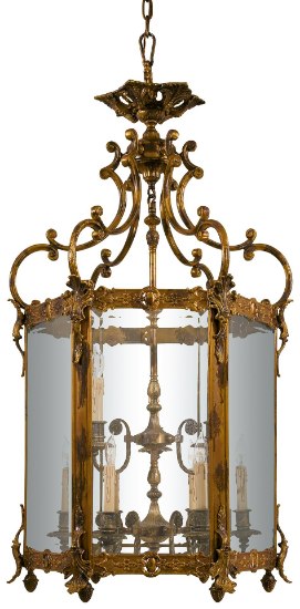 Picture of 60w SW 9 Light Foyer Pendant Oxide Brass Clear Beveled Edge