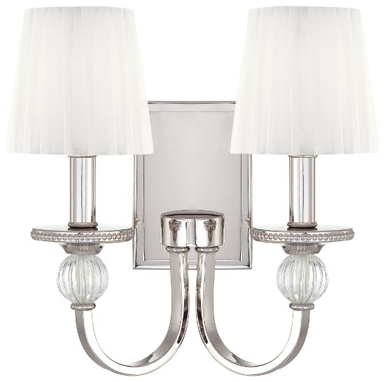 Picture of 60w SW Two Light Wall Sconce Polished Nickel White