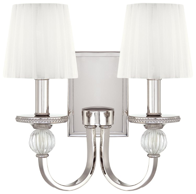 Picture of 60w SW Two Light Wall Sconce Polished Nickel White
