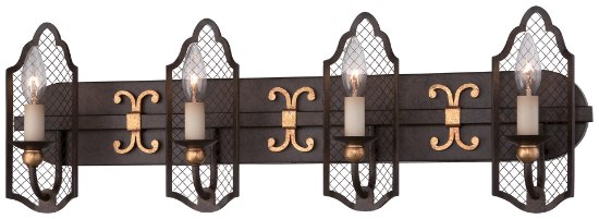 Picture of 60w SW Four Light Bath- Jessica Mcclintock Home- The Romance Collection™ French Bronze W/ Gold Highlights