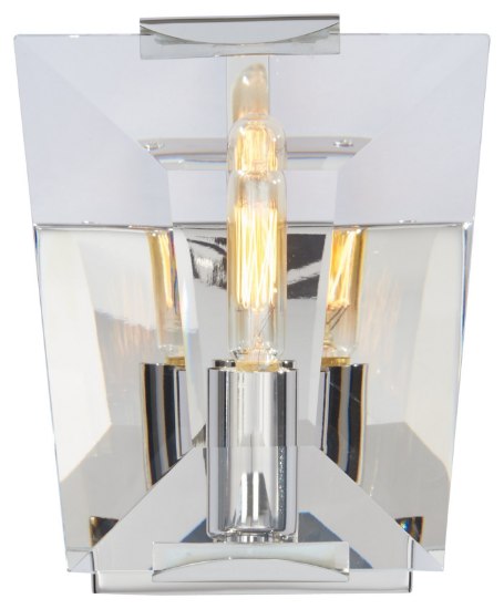 Picture of 60w SW One Light Bath- Jessica Mcclintock Home- The Romance Collection™ Polished Nickel Clear Crystal Panel