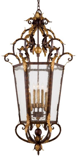 Picture of 60w SW 8 Light Foyer Pendant Golden Bronze Clear Seedy