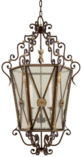 Foto para 60w SW Three Light Foyer Pendant Castlewood Walnut W/ Silver Highlights