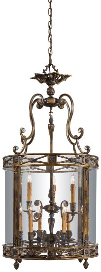 Picture of 40w SW Nine Light Foyer Pendant Oxide Brass