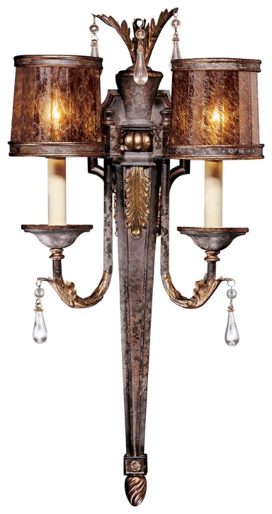 Picture of 60w SW 2 Light Wall Sconce Sanguesa Patina Vidrio Artistico