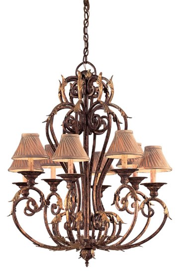 Picture of 60w SW Eight Light Chandelier Golden Bronze