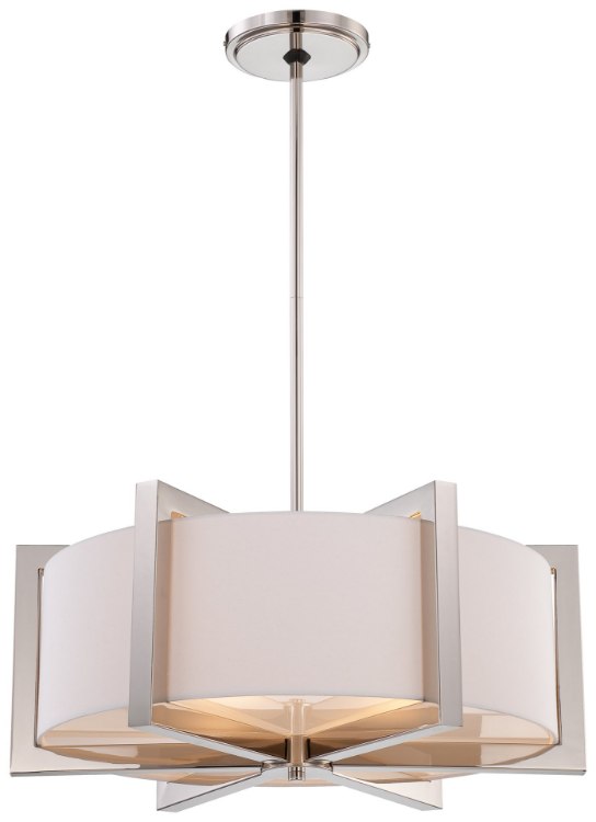 Picture of 100w SW 4 Light Pendant Polished Nickel White