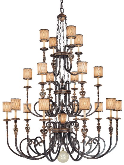 Foto para 120w SW 21 Light Chandelier Terraza Village Aged Patina W/ Gold Leaf Accents Spumante Strato