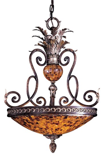 Foto para 60w SW Three Light Bowl Pendant Cattera Bronze