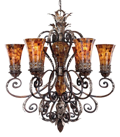 Picture of 60w SW Six Light Chandelier Cattera Bronze