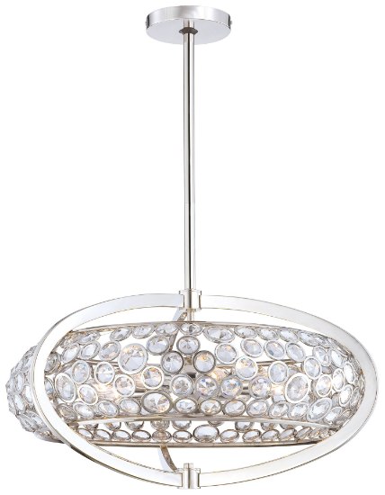 Picture of 60w SW Eight Light Drum Pendant Polished Nickel