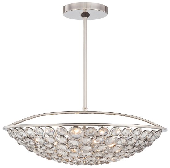 Picture of 60w SW Five Light Bowl Pendant Polished Nickel