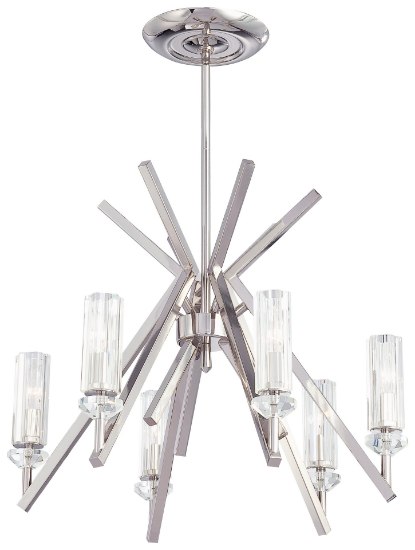 Picture of 60w SW 6 Light Chandelier Polished Nickel