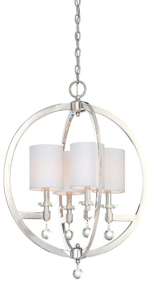 Picture of 60w SW Four Light Pendant Polished Nickel White