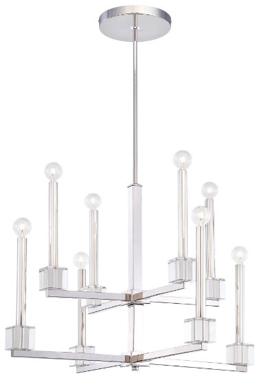 Picture of 60w SW Eight Light- Two Tier Chandelier Polished Nickel