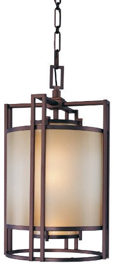 Foto para 100w SW Three Light Pendant Cimmaron Bronze Brushed Caramel Silk