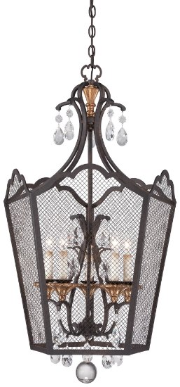 Foto para 60w SW 5 Light Foyer Pendant French Bronze W/ Gold Highlights