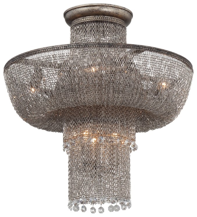 Picture of 60w SW 7 Light Semi Flush Or Pendant Antique Silver