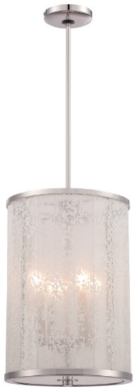 Picture of 60w SW Four Light Foyer Pendant Polished Nickel Lake Frost