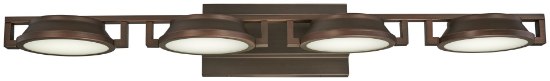 Picture of 40w WW 4 Light Led Bath Copper Bronze Patina Clear / White Inside