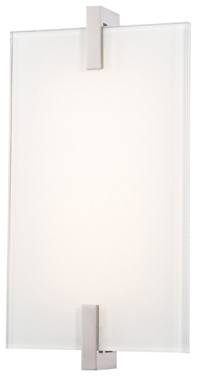 Picture of 12w WW Led Wall Sconce Polished Nickel White Screen Painted Glass