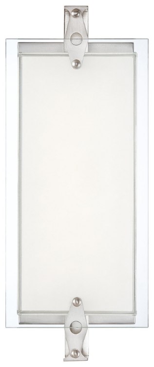 Picture of 12w WW Led Wall Sconce Brushed Nickel Clear / Mitered White