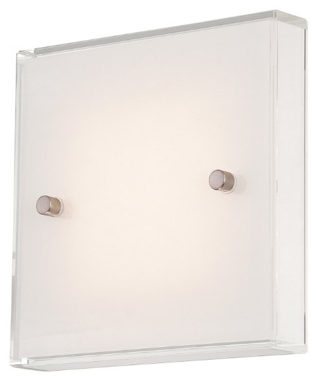 Picture of 12w WW Led Wall Sconce Brushed Nickel Mitered / White Inside