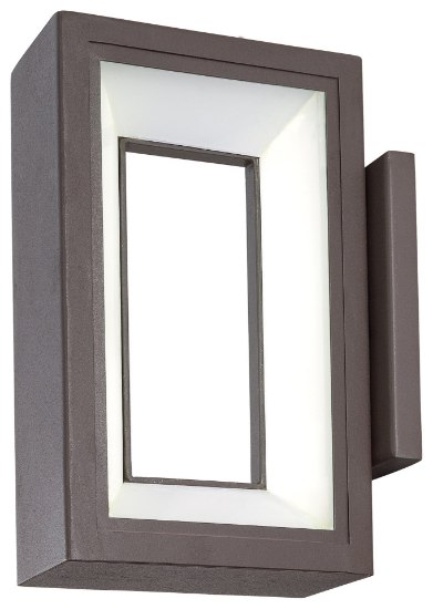 Picture of 30w WW Led Wall Sconce Textured Dorian Bronze Etched With Glass