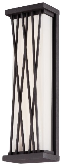 Foto para 22w WW Led Pocket Lantern Textured Dorian Bronze Etched Glass With White Inside