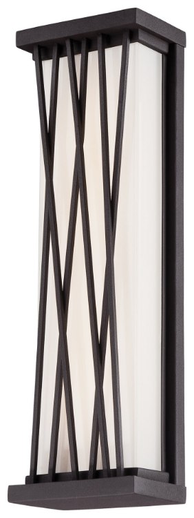 Picture of 22w WW Led Pocket Lantern Textured Dorian Bronze Etched Glass With White Inside