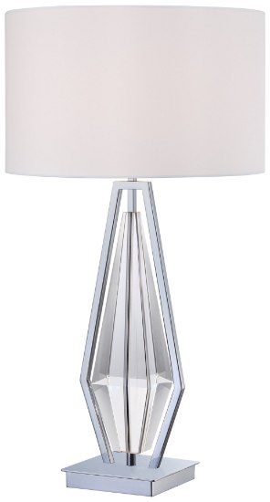 Foto para 100w SW 1 Light Table Lamp Chrome Pure White Silk