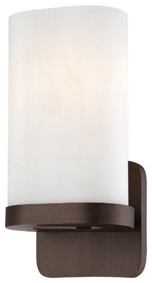 Foto para 100w SW 1 Light Wall Sconce Copper Bronze Patina Etched Opal