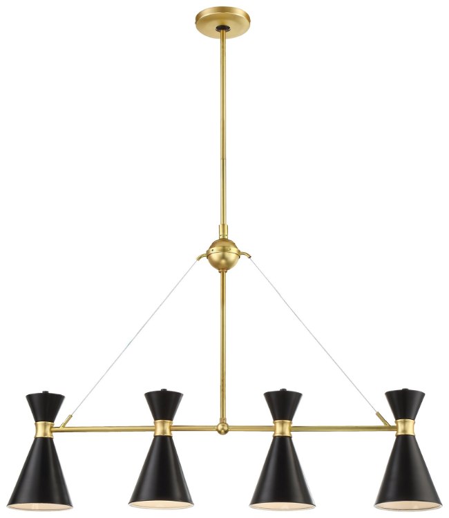 Picture of 100w SW 4 Light Island Honey Gold Matte Black